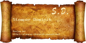Stemper Dominik névjegykártya
